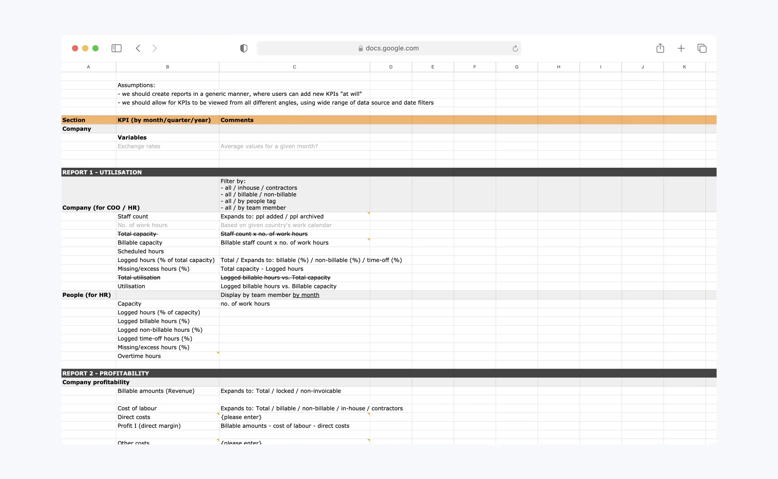 Business reports